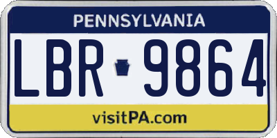 PA license plate LBR9864