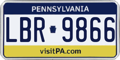 PA license plate LBR9866