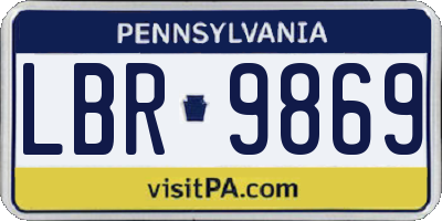 PA license plate LBR9869