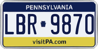 PA license plate LBR9870