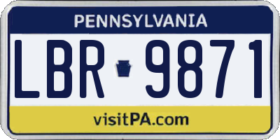 PA license plate LBR9871