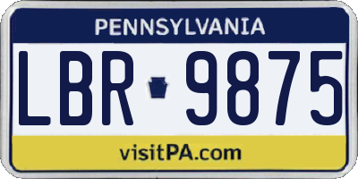 PA license plate LBR9875