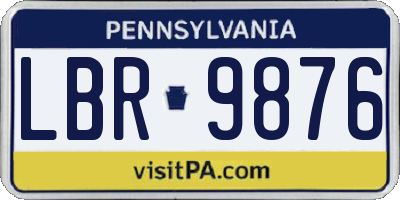 PA license plate LBR9876