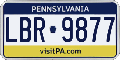 PA license plate LBR9877