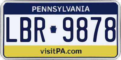 PA license plate LBR9878