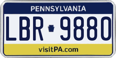 PA license plate LBR9880