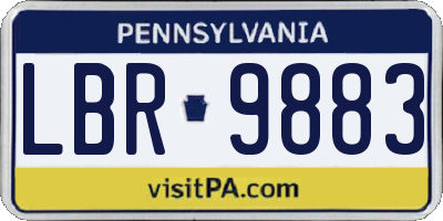 PA license plate LBR9883