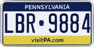 PA license plate LBR9884