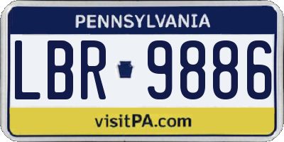 PA license plate LBR9886