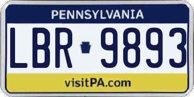 PA license plate LBR9893
