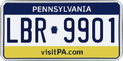 PA license plate LBR9901