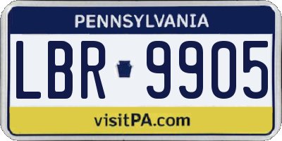 PA license plate LBR9905