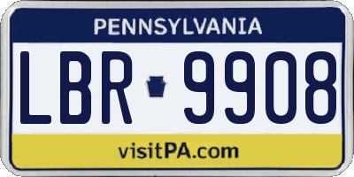 PA license plate LBR9908