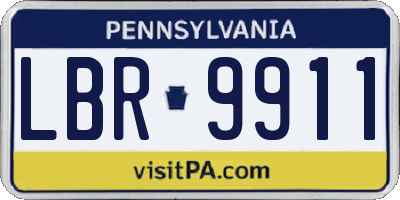 PA license plate LBR9911