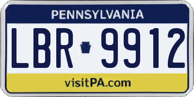 PA license plate LBR9912