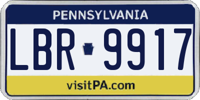 PA license plate LBR9917