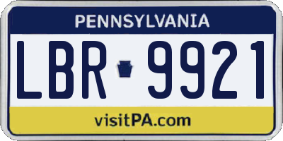 PA license plate LBR9921