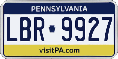 PA license plate LBR9927