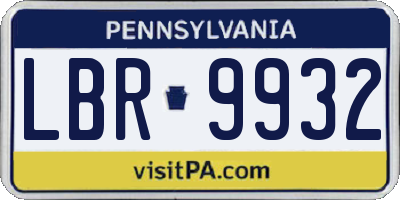 PA license plate LBR9932