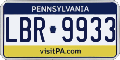 PA license plate LBR9933