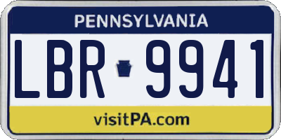 PA license plate LBR9941