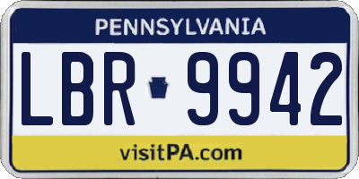 PA license plate LBR9942