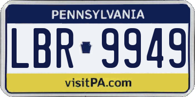 PA license plate LBR9949