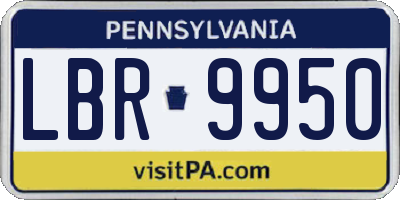 PA license plate LBR9950