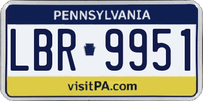 PA license plate LBR9951