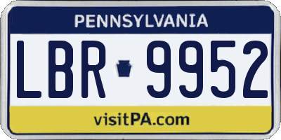 PA license plate LBR9952