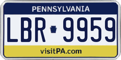 PA license plate LBR9959