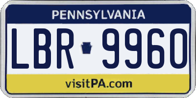 PA license plate LBR9960