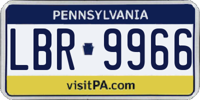 PA license plate LBR9966