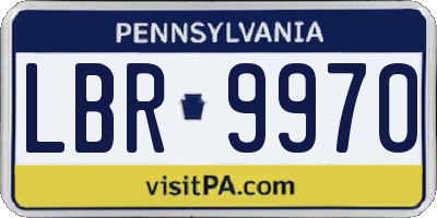 PA license plate LBR9970