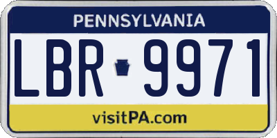 PA license plate LBR9971