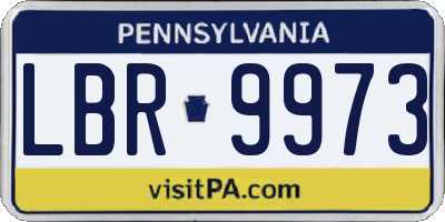 PA license plate LBR9973