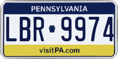 PA license plate LBR9974