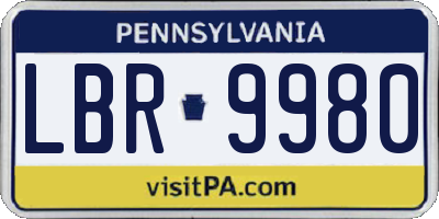 PA license plate LBR9980