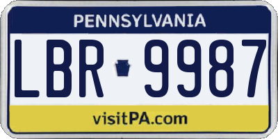 PA license plate LBR9987