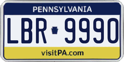 PA license plate LBR9990