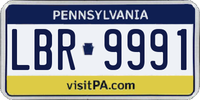 PA license plate LBR9991