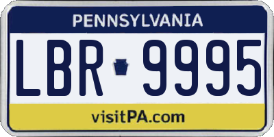 PA license plate LBR9995