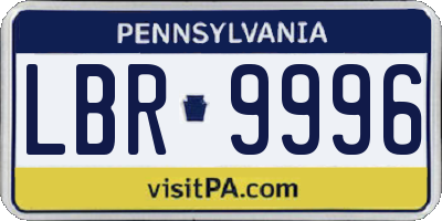 PA license plate LBR9996