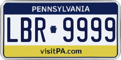 PA license plate LBR9999