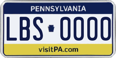PA license plate LBS0000