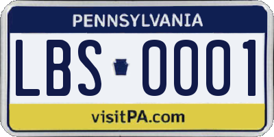 PA license plate LBS0001