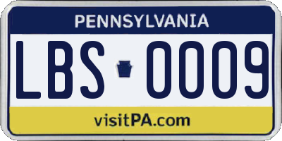 PA license plate LBS0009