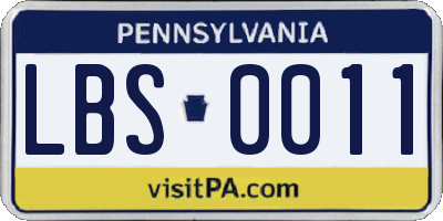 PA license plate LBS0011