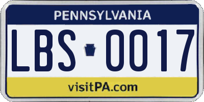 PA license plate LBS0017