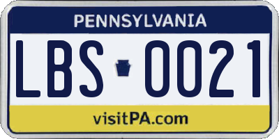 PA license plate LBS0021